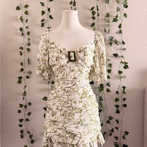 Finders Keepers Green Floral Mini Dress